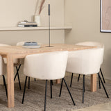 Posuvný prodlužovací stůl - White Wash - 170+40+40cm + Židle Berit - Černá / Béžová Velvet_6