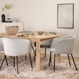 Posuvný prodlužovací stůl - White Wash - 170+40+40cm + Židle Berit - Černá / Světle šedá Velvet_6