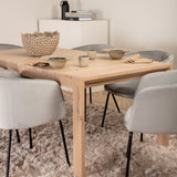 Posuvný prodlužovací stůl - White Wash - 170+40+40cm + Židle Berit - Černá / Světle šedá Velvet_6