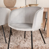 Posuvný prodlužovací stůl - White Wash - 170+40+40cm + Židle Berit - Černá / Světle šedá Velvet_6