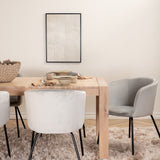 Posuvný prodlužovací stůl - White Wash - 170+40+40cm + Židle Berit - Černá / Světle šedá Velvet_6