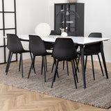 Jídelní stůl Jimmy, černá bílá HPL+polární plastová jídelní židle, černé nohy Černý plast_6