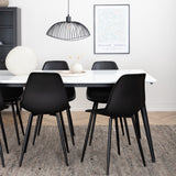 Jídelní stůl Jimmy, černá bílá HPL+polární plastová jídelní židle, černé nohy Černý plast_6