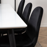 Jídelní stůl Jimmy , černá bílá HPL+jídelní židle Polar , černé nohy Black Velvet (ers√§tter 19902,888)_6