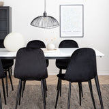 Jídelní stůl Jimmy , černá bílá HPL+jídelní židle Polar , černé nohy Black Velvet (ers√§tter 19902,888)_6