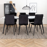 Jídelní stůl Jimmy, černá bílá židle HPL+Windu Lyx židle, černá černá samet_6