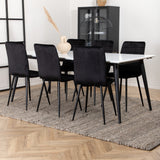 Jídelní stůl Jimmy, černá bílá židle HPL+Windu Lyx židle, černá černá samet_6