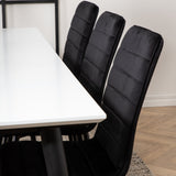 Jídelní stůl Jimmy, černá bílá židle HPL+Windu Lyx židle, černá černá samet_6