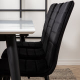 Jídelní stůl Jimmy, černá bílá židle HPL+Windu Lyx židle, černá černá samet_6