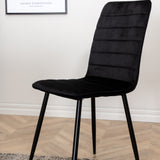 Jídelní stůl Jimmy, černá bílá židle HPL+Windu Lyx židle, černá černá samet_6