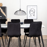 Jídelní stůl Jimmy, černá bílá židle HPL+Windu Lyx židle, černá černá samet_6