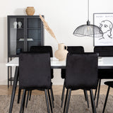 Jídelní stůl Jimmy, černá bílá židle HPL+Windu Lyx židle, černá černá samet_6