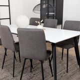 Jídelní stůl Jimmy, černá bílá židle HPL+Windu Lyx židle, černá šedá mikrovlákno_6