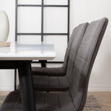 Jídelní stůl Jimmy, černá bílá židle HPL+Windu Lyx židle, černá šedá mikrovlákno_6