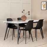 Jídelní stůl Jimmy, černá bílá HPL+polární plastová jídelní židle, černé nohy Černý plast_4