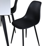 Jídelní stůl Jimmy, černá bílá HPL+polární plastová jídelní židle, černé nohy Černý plast_4
