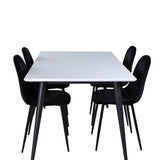 Jídelní stůl Jimmy , černá bílá HPL+jídelní židle Polar , černé nohy Black Velvet (ers√§tter 19902,888)_4