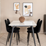 Jídelní stůl Jimmy , černá bílá HPL+jídelní židle Polar , černé nohy Black Velvet (ers√§tter 19902,888)_4