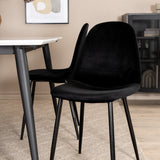 Jídelní stůl Jimmy , černá bílá HPL+jídelní židle Polar , černé nohy Black Velvet (ers√§tter 19902,888)_4