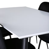 Jídelní stůl Jimmy , černá bílá HPL+jídelní židle Polar , černé nohy Black Velvet (ers√§tter 19902,888)_4