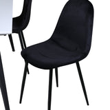 Jídelní stůl Jimmy , černá bílá HPL+jídelní židle Polar , černé nohy Black Velvet (ers√§tter 19902,888)_4