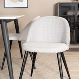 Jídelní stůl Jimmy , černá bílá HPL + sametová jídelní křeslo , černé nohy , světle šedá látka_4