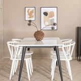 Jídelní stůl Jimmy, černá bílá HPL+jídelní židle Bobby Windsor, bílá_4