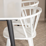 Jídelní stůl Jimmy, černá bílá HPL+jídelní židle Bobby Windsor, bílá_4