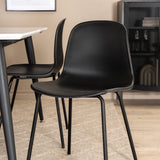 Jídelní stůl Jimmy, černá bílá HPL+arktická jídelní židle, černé nohy, černý plast_4