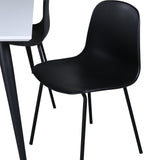 Jídelní stůl Jimmy, černá bílá HPL+arktická jídelní židle, černé nohy, černý plast_4