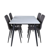 Jídelní stůl Jimmy, černá bílá židle HPL+Windu Lyx židle, černá šedá mikrovlákno_4