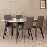 Jídelní stůl Jimmy, černá bílá židle HPL+Windu Lyx židle, černá šedá mikrovlákno_4