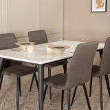 Jídelní stůl Jimmy, černá bílá židle HPL+Windu Lyx židle, černá šedá mikrovlákno_4