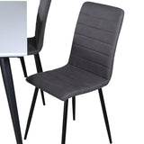 Jídelní stůl Jimmy, černá bílá židle HPL+Windu Lyx židle, černá šedá mikrovlákno_4