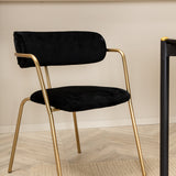 Jídelní stůl Pelle , Černá černá Křeslo Black+Arrow , Mosazné nohy , Black Velvet_6