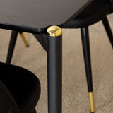 Pelle Jídelní stůl, Černá černá Černá+Velvet Jídelní židle w. Stiches , PU , Black Black_6