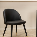 Pelle Jídelní stůl, Černá černá Černá+Velvet Jídelní židle w. Stiches , PU , Black Black_6