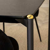 Jídelní stůl Pelle, černá černá Černá+Wrinkles jídelní židle, černé nohy, černá Velvet_6