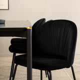 Jídelní stůl Pelle, černá černá Černá+Wrinkles jídelní židle, černé nohy, černá Velvet_6