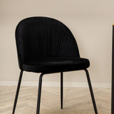 Jídelní stůl Pelle, černá černá Černá+Wrinkles jídelní židle, černé nohy, černá Velvet_6