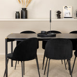 Jídelní stůl Pelle, černá černá Černá+Wrinkles jídelní židle, černé nohy, černá Velvet_6