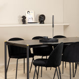 Jídelní stůl Pelle, černá černá Černá+Wrinkles jídelní židle, černé nohy, černá Velvet_6