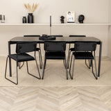 Jídelní stůl Pelle, černá černá židle Black+Kenth, černá černá Velvet_6