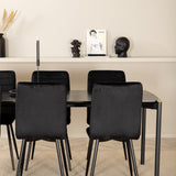 Jídelní stůl Pelle, černá černá Černá+Windu Lyx židle, černá černá Velvet_6