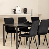 Jídelní stůl Pelle, černá černá Černá+Windu Lyx židle, černá černá Velvet_6