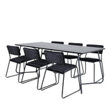 Jídelní stůl Petra , černá černá dýha + židle Kenth , černý černý samet_6