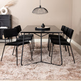 Jídelní stůl Petra , černá černá dýha + židle Kenth , černý černý samet_6