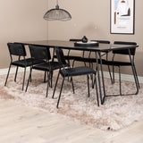 Jídelní stůl Petra , černá černá dýha + židle Kenth , černý černý samet_6