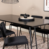 Jídelní stůl Petra , černá černá dýha + židle Kenth , černý černý samet_6