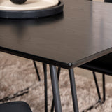 Jídelní stůl Petra , černá černá dýha + židle Kenth , černý černý samet_6